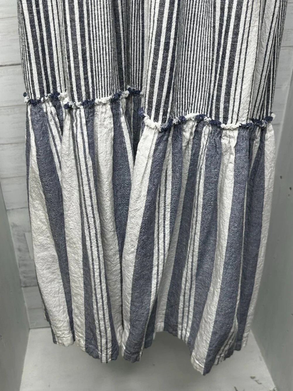 J. Crew Womens Chambray Cover-Up Dress in Blue and White Stripes Size Medium